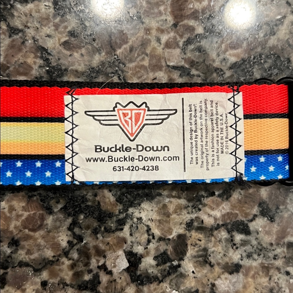 Buckle-Down Wonder Woman Belt - Red, Blue, Yellow - Picture 5 of 7
